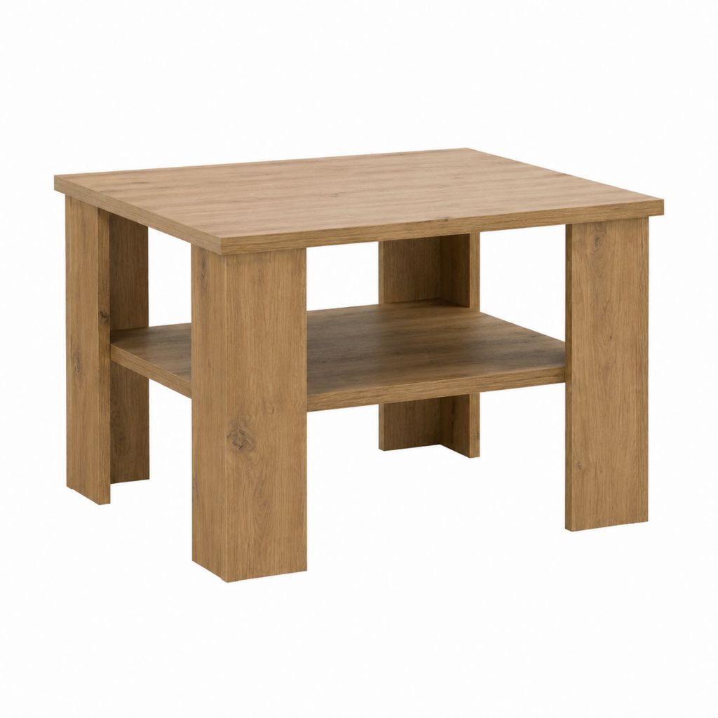 Couchtisch mit Ablage Sonoma Eiche Spanplatte quadratisch 70 x 70 x 50 cm