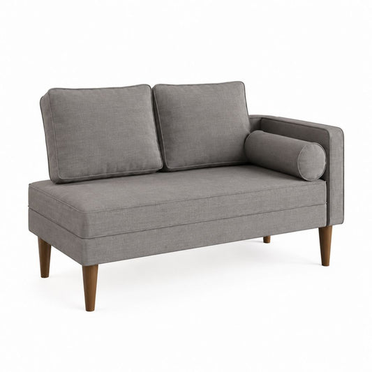2-Sitzer Sofa Grau Polyester Rechteckig 130 x 80 x 85 cm