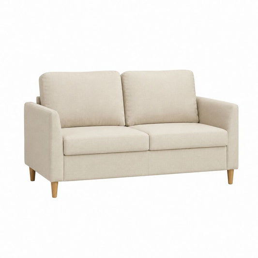 2-Sitzer Sofa Beige Polyester Rechteckig 150 x 85 x 85 cm
